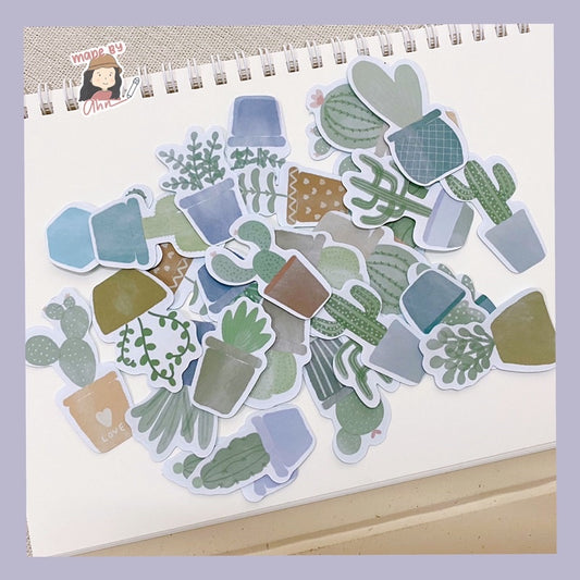 Set 30 Sticker cây xương rồng trang trí sổ tay, Bullet Journal - MADE BY AHN thiết kế