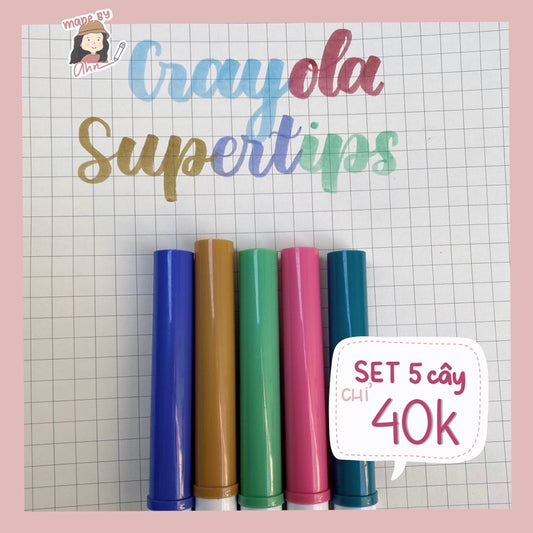 Set 5 bút CRAYOLA SUPERTIPS luyện viết calligraphy