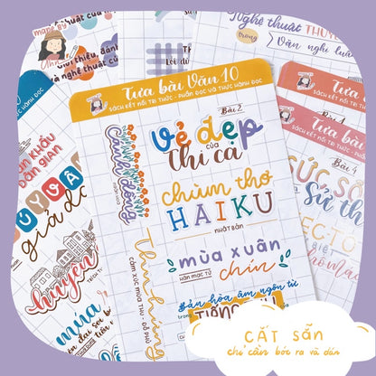 Sticker TỰA BÀI VĂN HỌC 10 - Học kì 1 (Cánh diều/Kết nối tri thức) - MADE BY AHN thiết kế