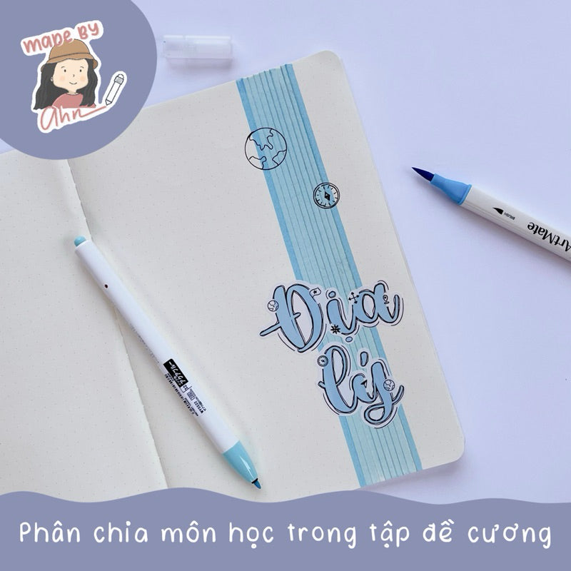 NHÃN TÊN MÔN HỌC decor bìa vở sticker - MADE BY AHN thiết kế