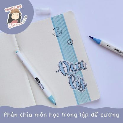NHÃN TÊN MÔN HỌC decor bìa vở sticker - MADE BY AHN thiết kế