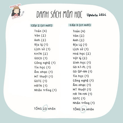NHÃN VỞ Simple (Update 2024) sticker - In tên theo yêu cầu - MADE BY AHN thiết kế
