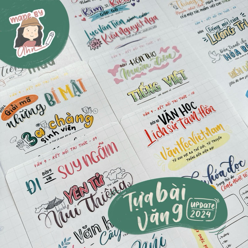 [Update 2024] Tựa bài văn 9 sticker - Chương trình mới - MADE BY AHN thiết kế