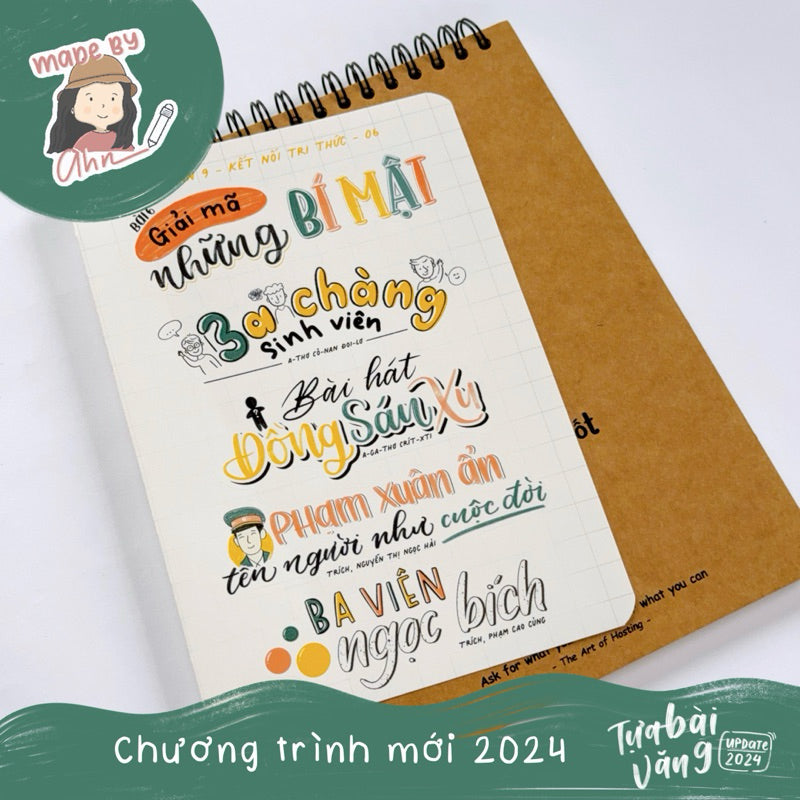 [Update 2024] Tựa bài văn 9 sticker - Chương trình mới - MADE BY AHN thiết kế