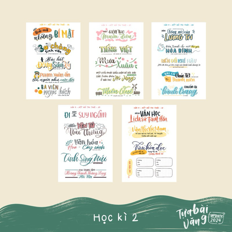 [Update 2024] Tựa bài văn 9 sticker - Chương trình mới - MADE BY AHN thiết kế