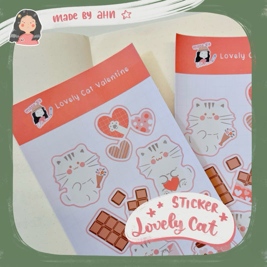 Sticker Lovely Cat Valentine - MADE BY AHN thiết kế