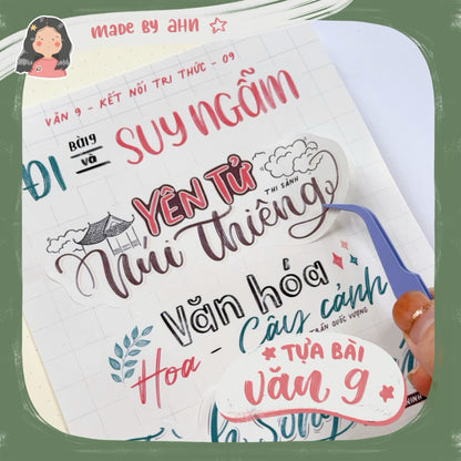 [Update 2024] Tựa bài văn 9 sticker - Chương trình mới - MADE BY AHN thiết kế