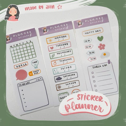 Set Sticker PLANNER lên kế hoạch cho sổ tay, Bullet Journal - MADE BY AHN thiết kế