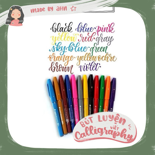Bút Pentel Touch Pen luyện Calligraphy (Hàng nội địa Nhật) - Phù hợp với người mới tập viết