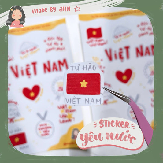 Set 2 tấm STICKER YÊU NƯỚC Tự Hào Việt Nam - MADE BY AHN thiết kế
