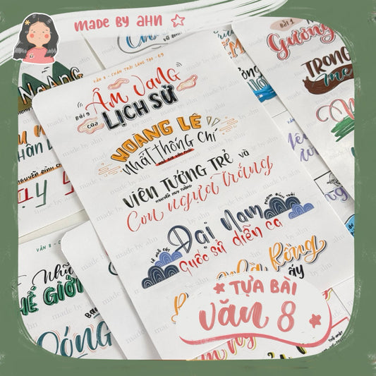 [Update 2025] Tựa bài văn 8 sticker - Chương trình mới - MADE BY AHN thiết kế